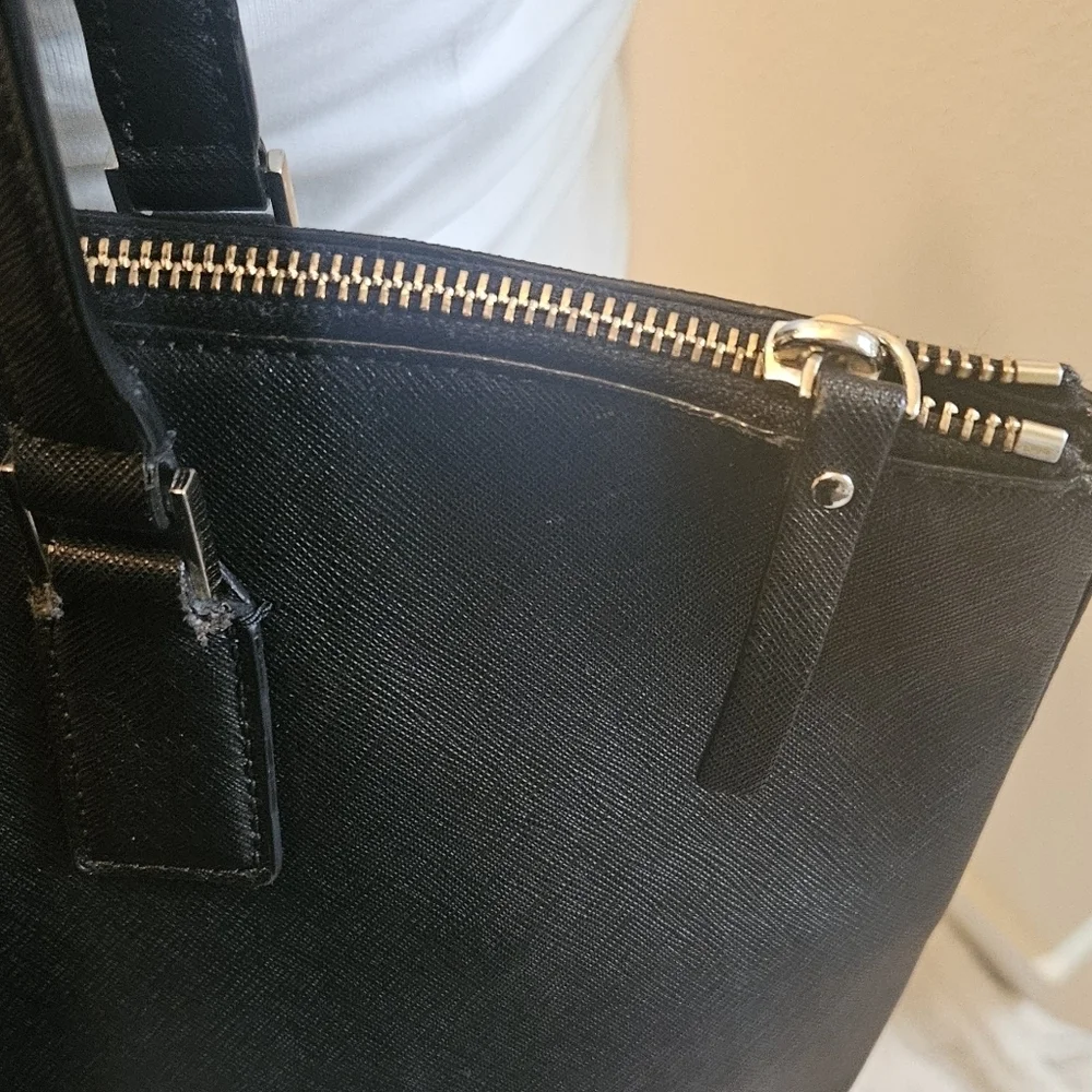 Kate Spade New York Cameron Black Leather Street Lucie Tote Handbag Large